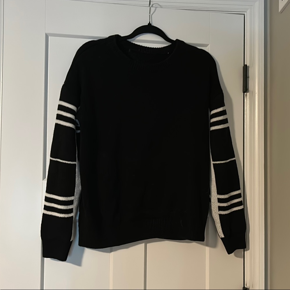 Black and White Striped Women’s Sweater